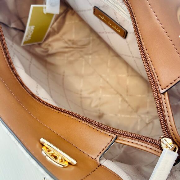 Michael Kors Purse jet set travel large chain tote shoulder bag vanilla MK - Picture 8 of 10